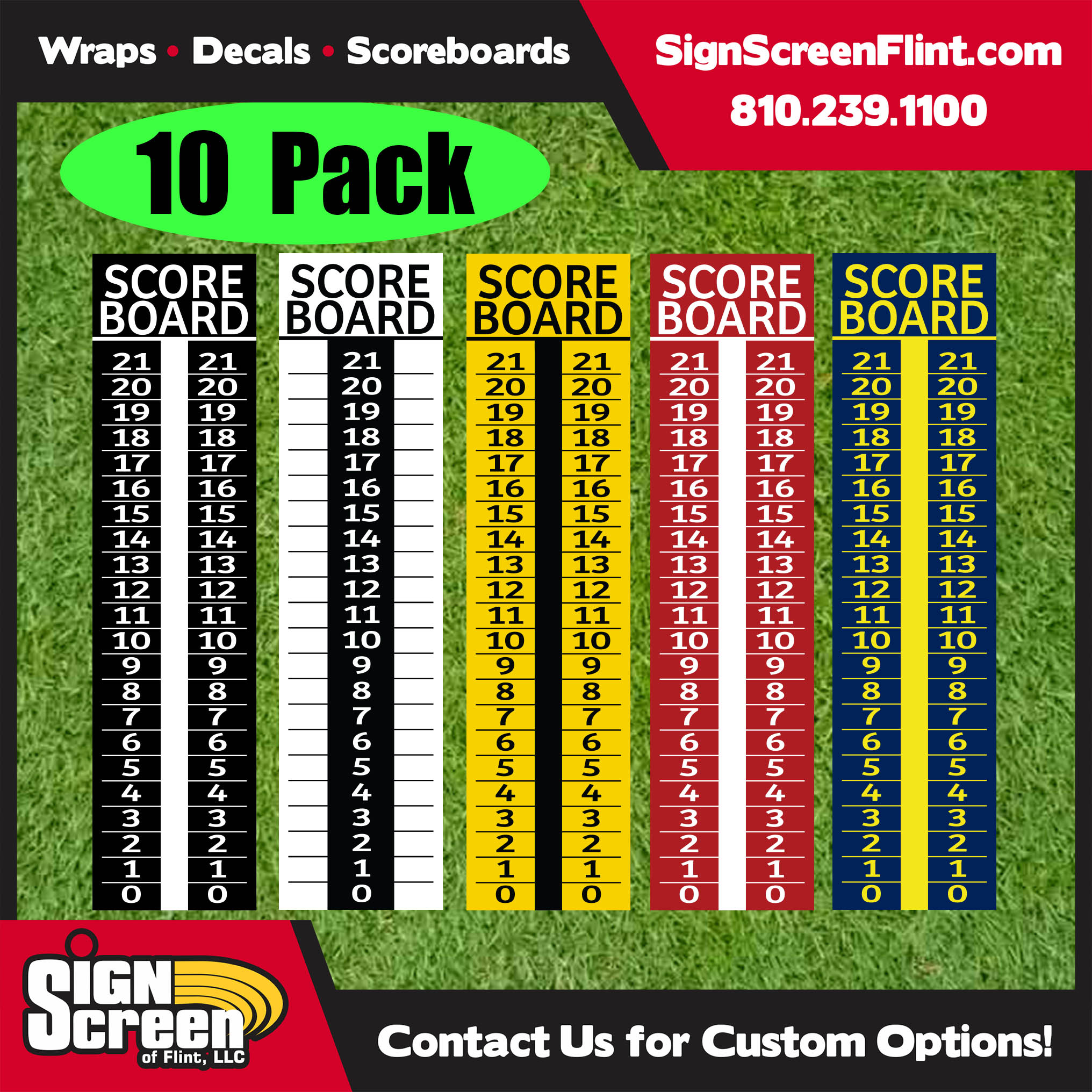 10 pack - Cornhole Scoreboard/Score Keeper Sign